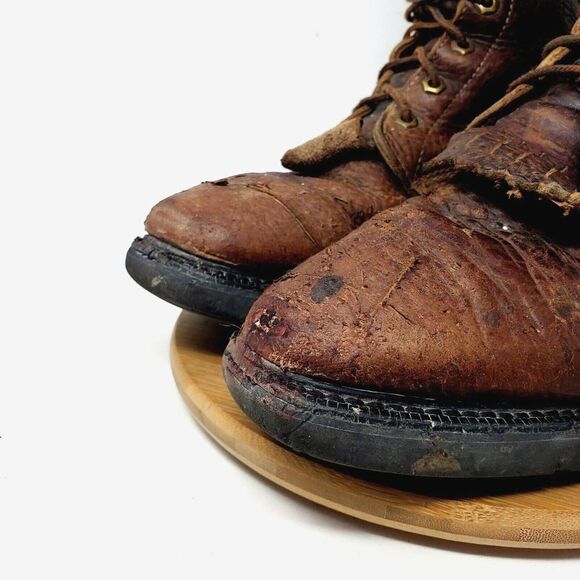 Justin Boots Mens 9 D Brown‎ Leather Conductor Briar 8 Comfort Packer Work Shoes - Picture 8 of 15